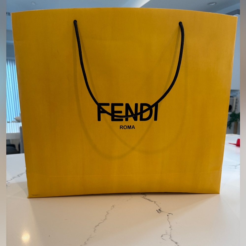 Fendi Yellow Shopping Bag with Black Accents